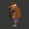 Cute Cartoon Owl 3D Model Wearing Orange Jacket White Fur Collar And Purple Shorts