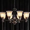 Elegant Classic Chandelier With Multiple Arms White Shades And Metal Frame Design