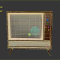 Vintage Electronic Appliance Retro Television With Wooden Case And Control Buttons