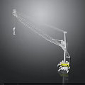 Construction Crane Equipment With White Boom Hook And Yellow Heavy Duty Base