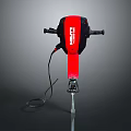 Red And Black Electric Jackhammer As Essential Household Power Tool With Cable