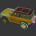 Yellow Off Road SUV With Black Roof Black Wheels And Rugged Exterior Design