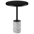 Modern White Marble And Gold Metal Side Table With Round Top Design