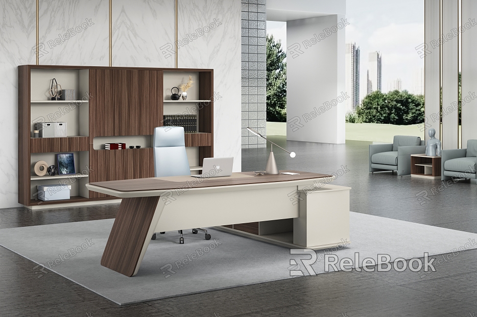 Modern Office Desk and Chair model