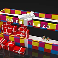 Check in at Kaisa Plaza with Colorful Square Design and Red Gift Boxes White Ribbons