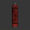 Red Fire Extinguisher Design With Metallic Handle Top Nozzle And Shiny Finish