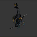 Modern helicopter broken helicopter broken helicopter 3d model