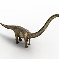 Giant Dinosaur With Long Neck Tail And Textured Skin In 3D Render