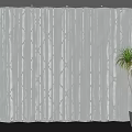 Modern Gray White Diamond Pattern Background Wall With Vertical Lines Decorative Dots And Indoor Palm 3d model