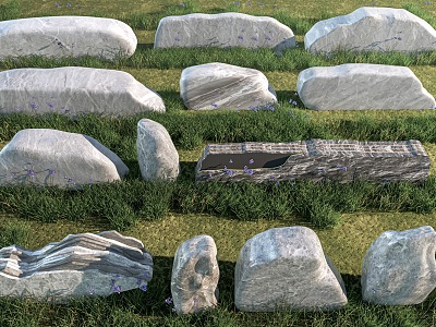 Inscription Stone Landscape Stone Carving Stone Entrance Landscape Stone 3d model