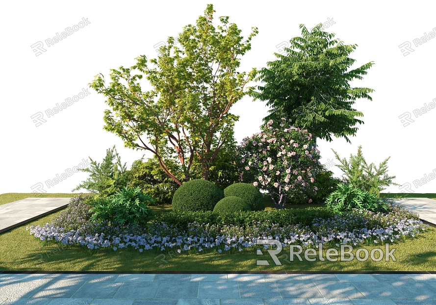 Modern Shrub Plant Combination model