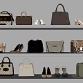 Stylish Handbags Arranged On Shelves With Different Colors And Designs
