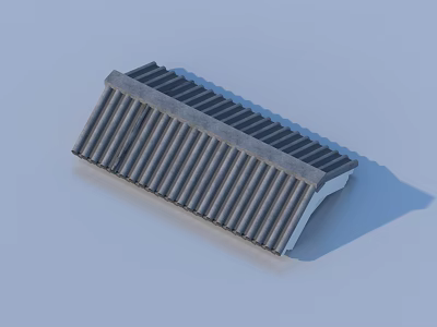 Durable Metal Heat Sink With Vertical Fins And Curved Edge Design 3d model
