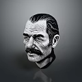 Black And White Medical Head Model With Detailed Facial Features For Training