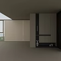 Modern Luxury Shoe Cabinet With Strip Lights And Minimalist Interior Design Setting
