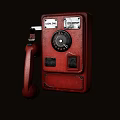 Vintage Red Rotary Dial Telephone With Local And Collect Call Function Labels