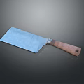 Durable Kitchen Knife With Stainless Steel Blade And Brown Wooden Handle