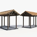 Chinese-style thatched cottage thatched pavilion Chinese-style rest pavilion viewing pavilion wooden pavilion 3d model
