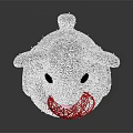 White Sparkling Rabbit Doll Holding Woven Red Heart on Dark Background