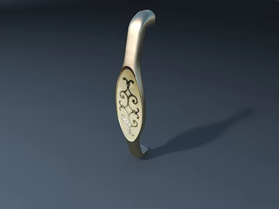 Elegant Metal Door Handle With Intricate Ornate Decorative Patterns For Home Interior 3d model
