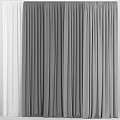 Gray and White Vertical Pleated Curtains With Soft Fabric For Home Interior