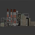 Industrial Facility Design With Multiple Towers Large Pipes And Machinery