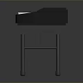 Black Electronic Keyboard With White Keys And Metal Stand For Home Living Use