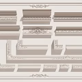 Various Decorative Gypsum Moldings With Intricate Patterns For Interior Design 3d model