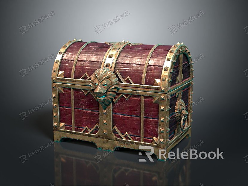 Cartoon Chest Treasure Chest Treasure Chest Jewelry Chest Cashbox Wooden Chest Game Chest Treasure Chest Pirate Chest model