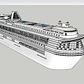 Large White Cruise Ship With Multi Decks And Pool Area