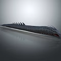 Mysterious Gray Spiked Dragon With Long Body And Sharp Teeth 3d model