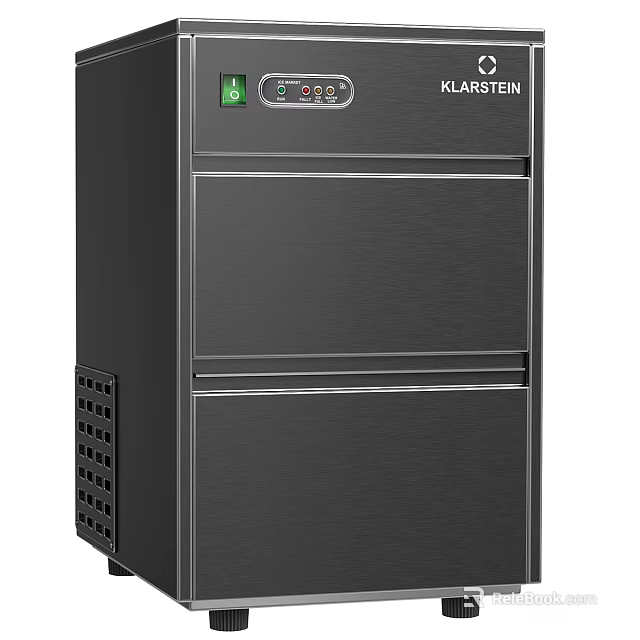 KLARSTEIN Ice Maker Black Stainless Steel Household Appliance With Control Panel 3d model 
