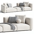 Modern Three-Seat Sofa Multi-Person Sofa Sofa Combination Sofa 3d model