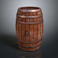 Rustic Wooden Barrel With Wooden Staves Metal Hoops And Classic Design Structure