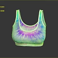 Colorful Tie Dye Sports Bra With Mesh Fabric And Reflective Design For Activewear