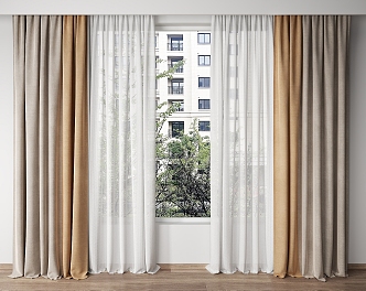 Modern Colorblock Curtain Window Screen 3d model