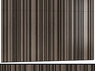 Modern Background Wall With Vertical Wooden Stripes And Natural Wood Pattern 3d model