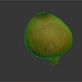 Fresh Orange Onion with Shiny Surface on Gray Background Healthy Vegetable