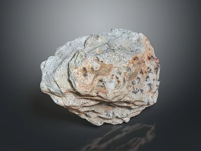 Natural Raw Stone Material With Detailed Surface Texture And Earthy Tones 3d model