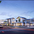 Aerial Planning of Modern Urban Complex with Open Spaces Pedestrian Areas and Greenery