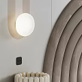 Modern Sofa Accent Wall With Arc Design Wall Lamps And Strips 3d model
