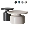 Two Modern Minimalist Coffee Tables Black And Beige Round Top Pedestal Base