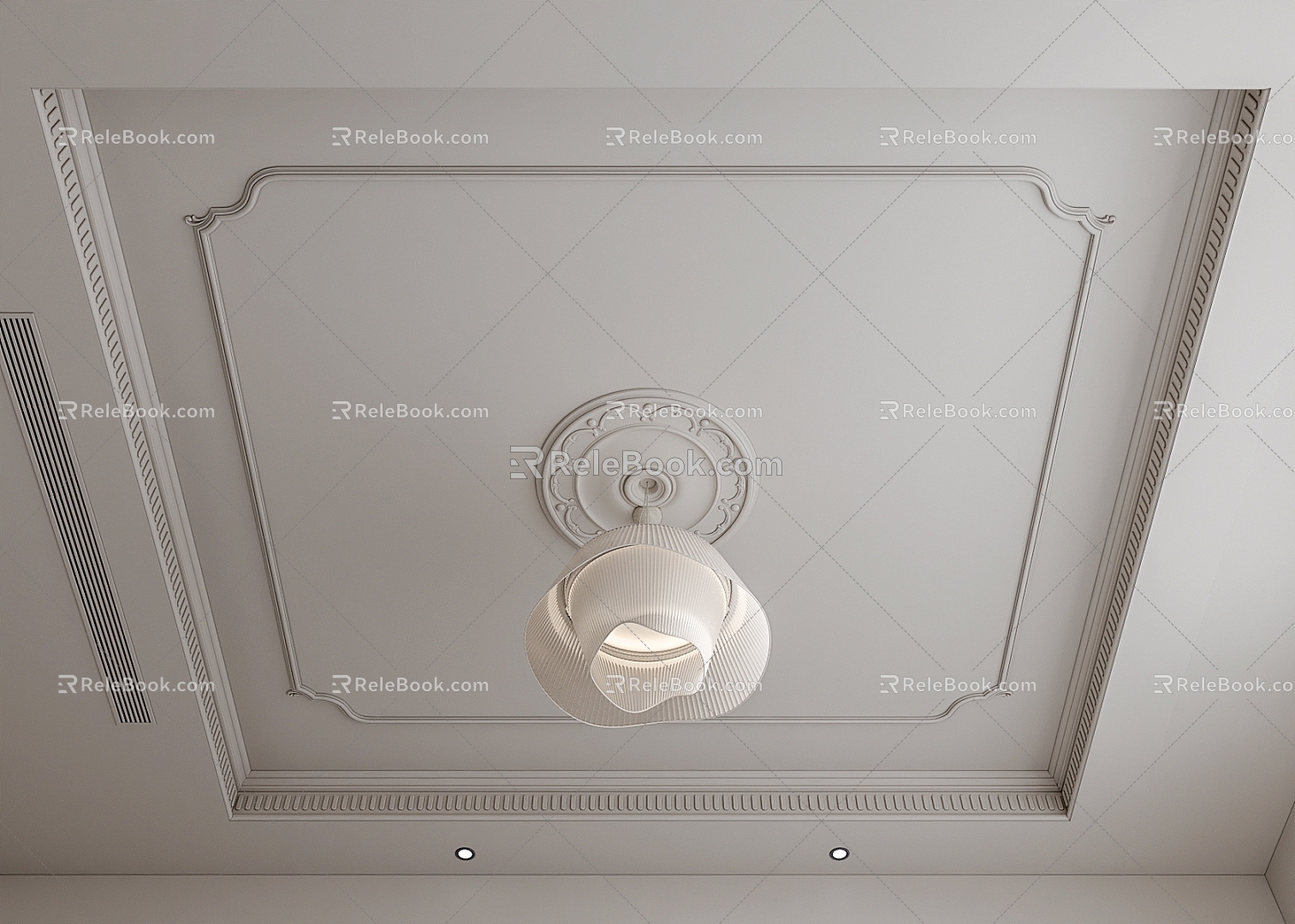 French ceiling modern ceiling square ceiling creative chandelier French lamp panel 3d model