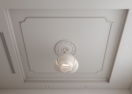 French ceiling modern ceiling square ceiling creative chandelier French lamp panel 3d model