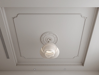 French ceiling modern ceiling square ceiling creative chandelier French lamp panel 3d model