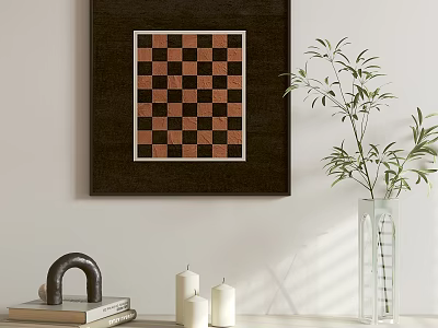 Middle Ancient Chessboard Hanging Paintings 3d model