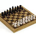 Wooden Chessboard With Black And White Chess Pieces For Board Game Entertainment