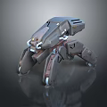 Multi Legged Mechanical Spider Robot With Metallic Armor And Gray Futuristic Design