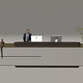 Modern Company Reception Area Bar Reception Desk 3d model