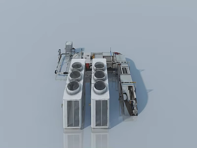 Smart Machine With Multiple Circular Units White Body And Mechanical Arm Structure 3d model